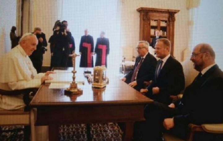 Συνάντηση Πάπα με Γιούνκερ, Σουλτς και Τουσκ