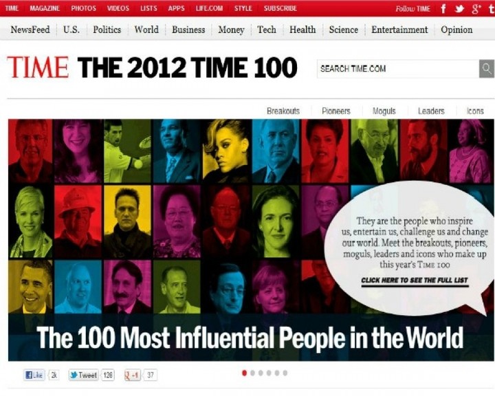 Time: Οι 100 σημαντικότερες προσωπικότητες του 2012