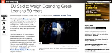 Bloomberg: Επιμήκυνση 50 ετών και μείωση επιτοκίου για το ελληνικό χρέος;