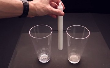 Απίστευτο κόλπο:Δείτε τι έκανε με δύο ποτήρια νερό και ένα κερί!