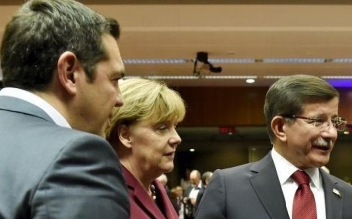 Τριμερής συνάντηση Τσίπρα- Μέρκελ - Νταβούτογλου