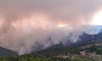 Μαίνεται η πυρκαγιά στην Εύβοια