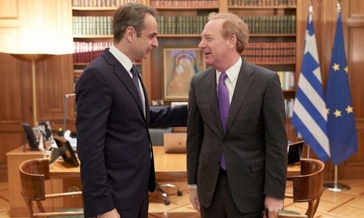 Στην παρουσίαση της νέας επένδυσης της Microsoft ο Κυρ. Μητσοτάκης