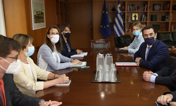 Συνάντηση Σκρέκα, με την Αναπληρώτρια Πρωθυπουργό και Υπουργό Εξωτερικών του Βελγίου, Sophie Wilmès