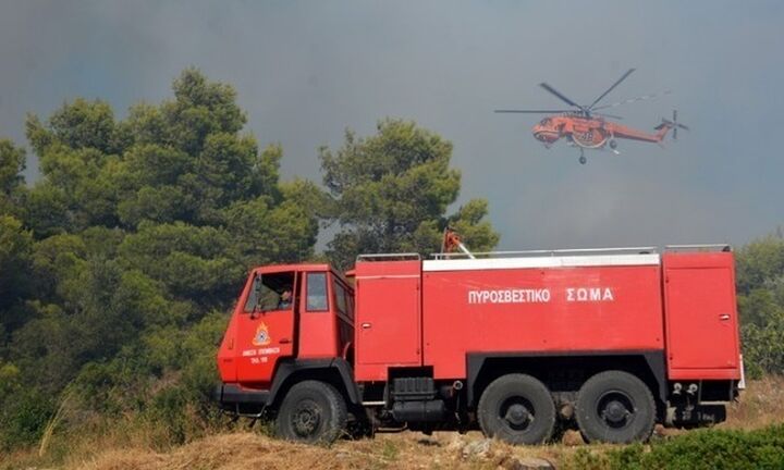 Σε εξέλιξη η πυρκαγιά στην περιοχή Μέλπεια της Μεσσηνίας