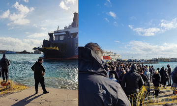 Χίος: «Μπλόκο» των κατοίκων στο πλοίο μου μετέφερε μηχανήματα για τη νέα δομή μεταναστών (vid)