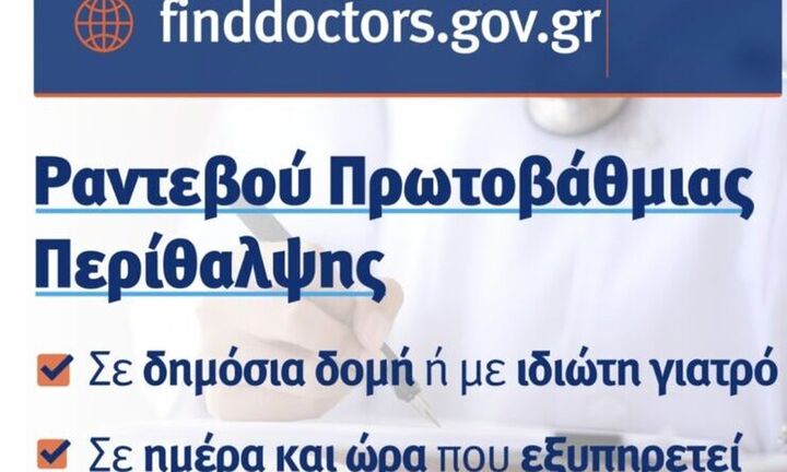 Σε λειτουργία η πλατφόρμα finddoctors.gov για ραντεβού στην πρωτοβάθμια περίθαλψη