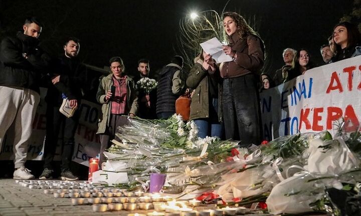 Τραγωδία στα Τέμπη: Διαμαρτυρία φοιτητών στη Θεσσαλονίκη